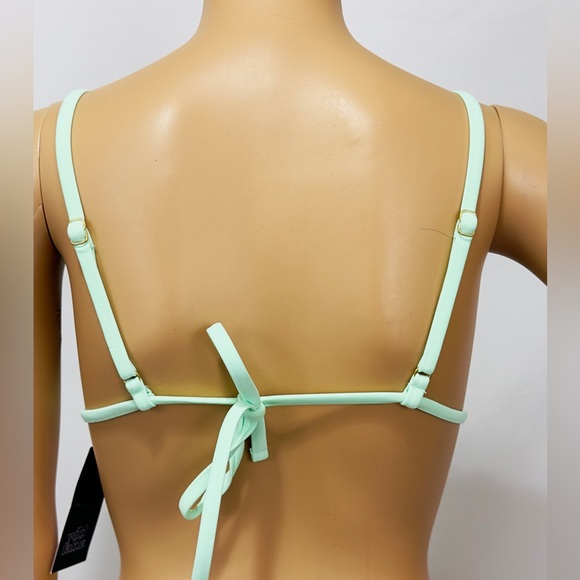 Wild fable Mint Green Triangle Bikini Top Gold Ring Accents on Shoulder … - Picture 4 of 10